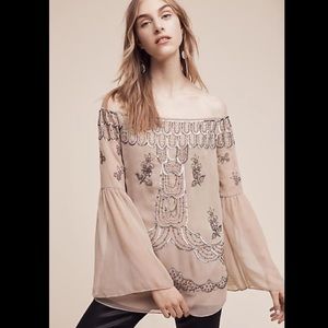 Ranna Gill Beaded Off-The-Shoulder Blouse